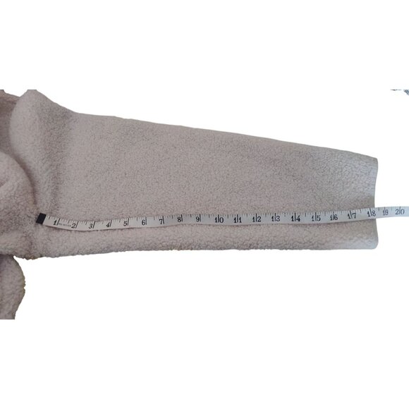 Joie Women's 2X Open-Front Sherpa Hooded Cardigan Jacket Pockets Cream Cozy Warm - Picture 11 of 12